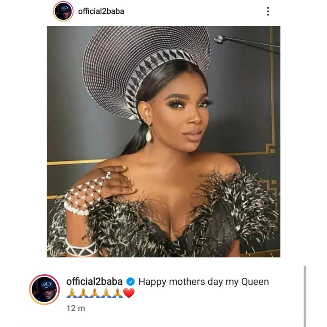 Singer 2Face Idibia wishes his mum, wife Annie and the other mothers of his child, Sunmbo and Pero a Happy Mothers day
