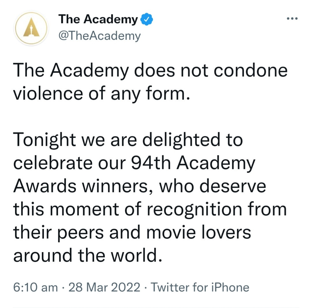 Academy opens formal review into Oscars slap incident