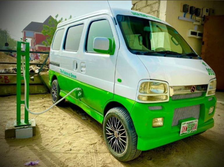 Electric Bus in Nigeria charging