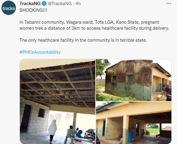 See the deplorable state of a healthcare facility in Kano state where pregnant women trek 3km to for delivery