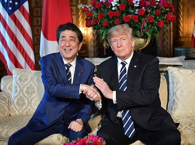Former US president, Donald Trump calls for Shinzo Abe