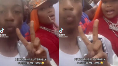 Nicki Minaj pushes a fan trying to take a selfie with her at her UK meet and greet (video)