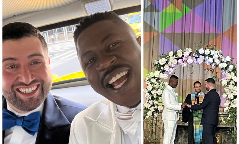 Nigerian gay rights activist, Edafe Okporo and his lover, Nick Giglio get married