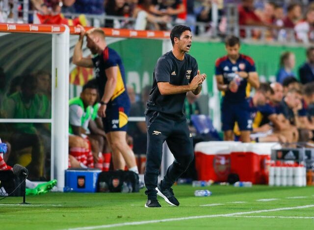 Mikel Arteta in charge of Arsenal on July 23, 2022