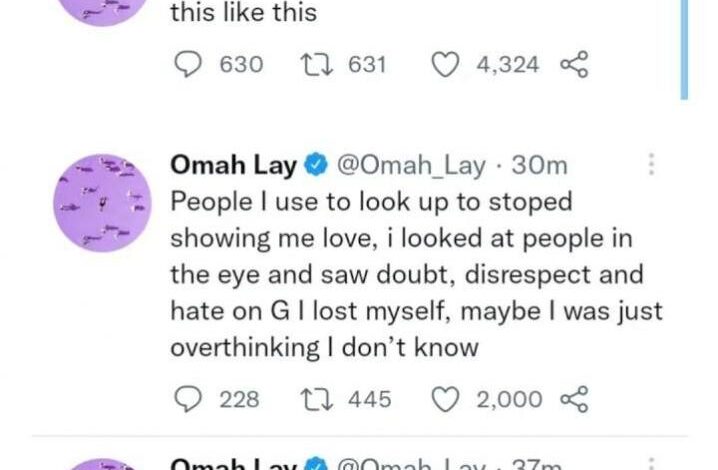 'My depression became worse after I slept with my therapist' - Singer Omah Lay reveals his personal life struggles