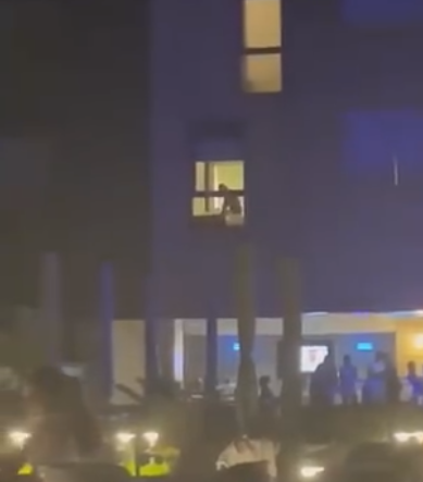 Nigerian couple filmed having s3x in their hotel room as onlookers watch from their window