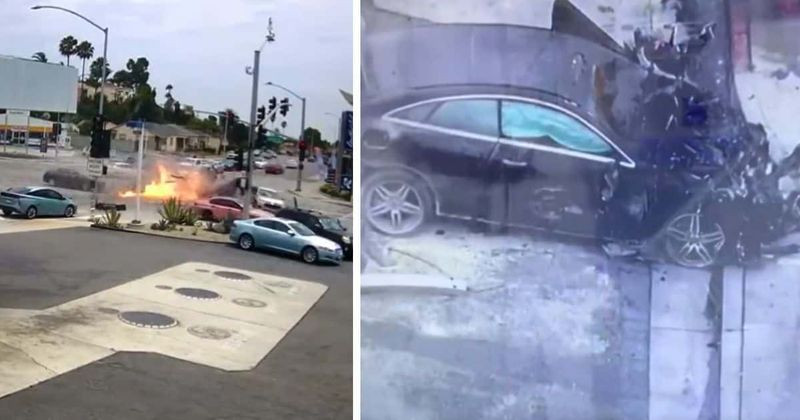 Multiple car crash leaves 5 dead including pregnant woman and infant in LA (video)
