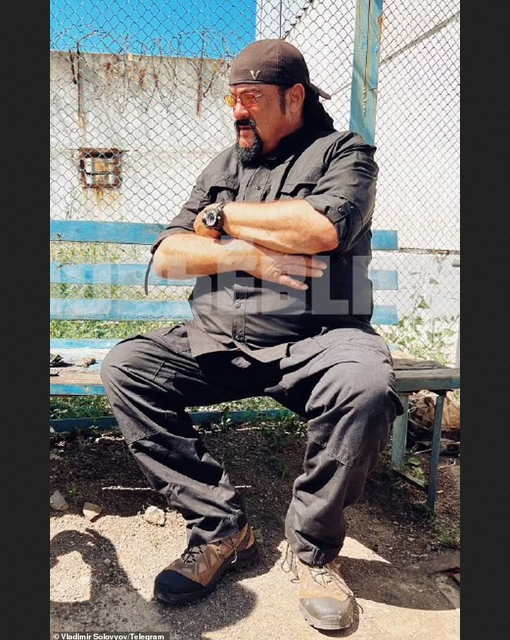 Actor Steven Seagal pictured at a Russian prison camp in Ukraine (photos)