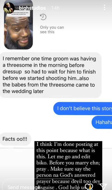 Groom had threesome on his wedding day and the ladies later came to the ceremony  - Nigerian photographer reveals 