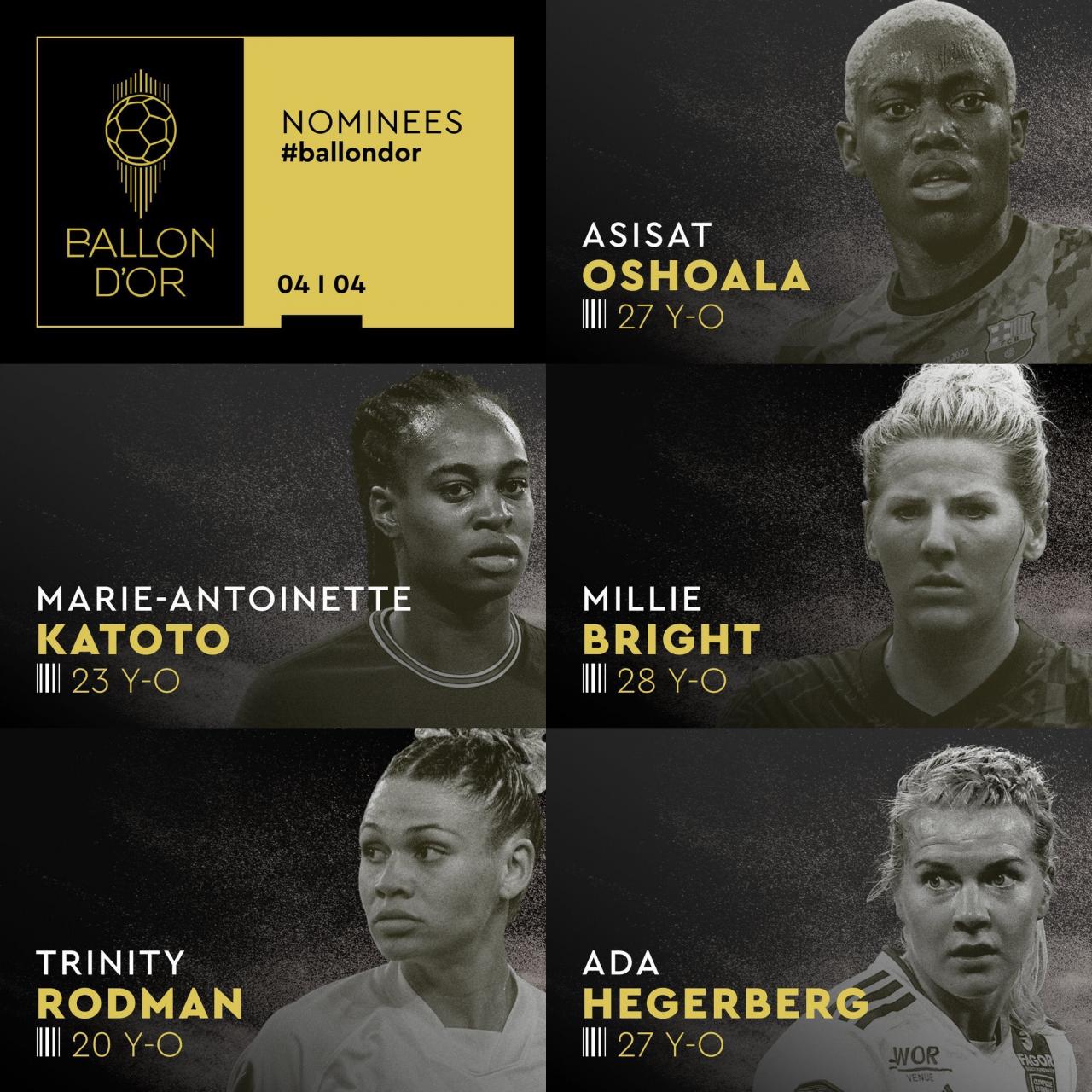 Asisat Oshoala nominated for 2022 Women?s Ballon d?Or award (Full list)