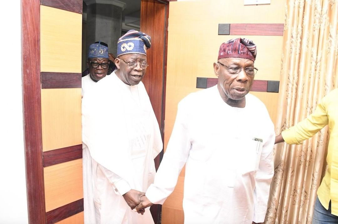 2023: Tinubu visits Obasanjo in Ogun (photos)