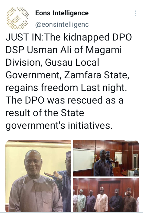 Kidnapped Zamfara DPO regains freedom 