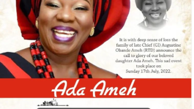 Family release obituary of actress Ada Ameh