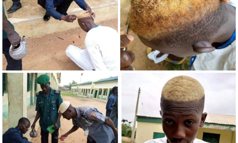 Kano Hisbah officials shave secondary school students